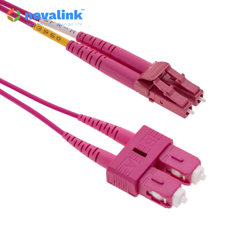Dây nhẩy cáp quang OM4 chuẩn LC-SC dài 20m Multilmode duplex chính hãng Novalink NV-61307A
