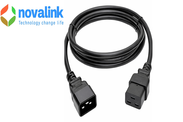 Dây Nguồn C19, C20 dài 3m lõi 3 x 3.3mm lõi đồng 12 AWG chính hãng Novalink mã NV-56304A Cao cấp