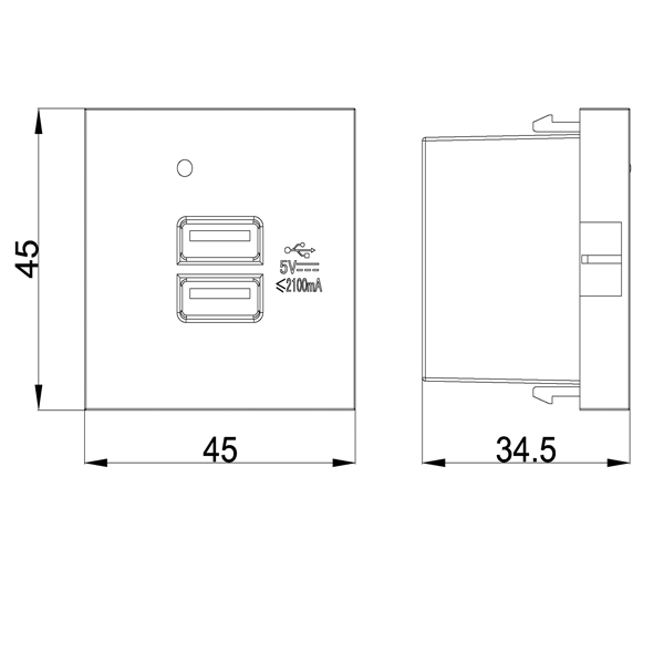 Ổ cắm sạc cổng USB đôi sạc 5V chính hãng Sino amigo F21-3 chính hãng