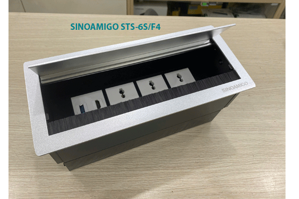 Cung cấp Ổ cắm điện âm bàn nắp lật chính hãng SINOAMIGO STS-6S/F4  modul rời siêu tiện dụng