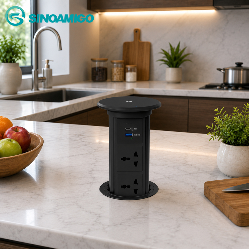 Ổ Điện Âm Bàn Sinoamigo SMT-6B Màu Đen: Giải Pháp Công Nghệ Hiện Đại Cho Không Gian Sống