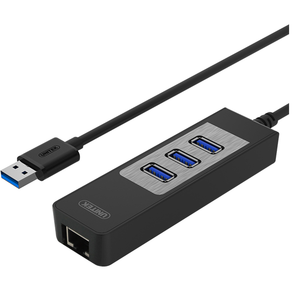 Hub 3 cổng USB 3.0 hỗ trợ mạng Gigabit (Y-3045) chính hãng