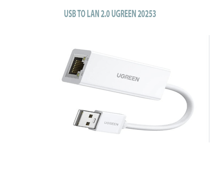 Cáp chuyển USB to lan 2.0 mầu trắng ugreen 20253 chính hãng