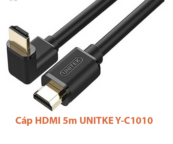 Cáp HDMI đâu vuông góc dài 5m unitek Y-C1010 hình ảnh siêu nét