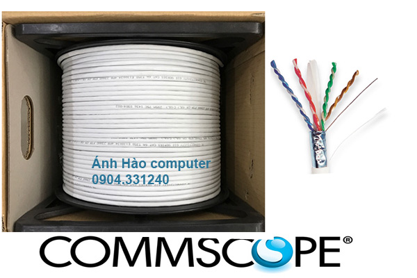 Dây mạng cat6A, FTP chính hãng comscop/ AMP , loại bọc bạc chống nhiễu, PN: 1859218-2.