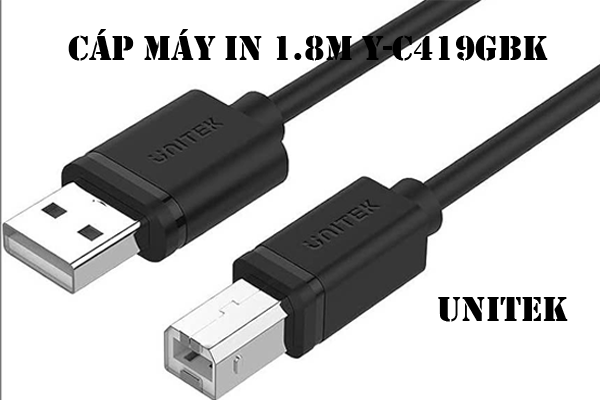 Cáp máy in cổng  usb  dài 1.8 m chính hãng Unitek d Y-C419GBK