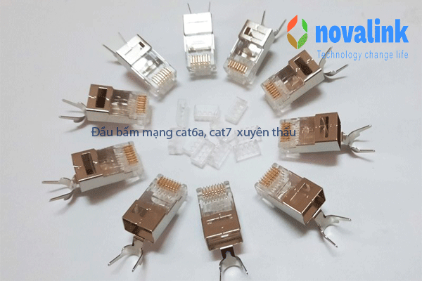 hạt mạng cat6a, cat7 xuyên thấu chính hãng Novalink cao cấp chuyên cho dây cáp bọc bạc chống nhiễu