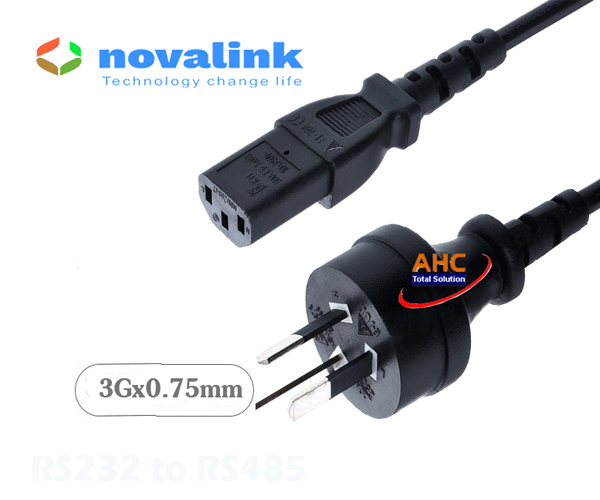 Dây nguồn 3 chân dẹt  chéo chuẩn C13 lõi 3 x 0,75mm dài 1,5m công xuất 10A