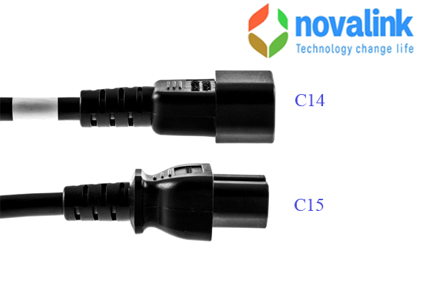 Dây nguồn chuẩn C14, C15 chuẩn UL dài 1m lõi đồng 16AWG 100% hãng Novalink NV-51002A cao cấp