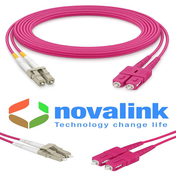 Dây nhẩy quang OM4 dài 5m LC-SC multilmode duplex chính hãng Novalink NV-61304A cao cấp
