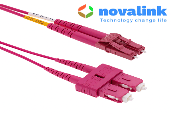 Dây nhẩy quang OM4 dài 5m LC-SC multilmode duplex chính hãng Novalink NV-61304A cao cấp