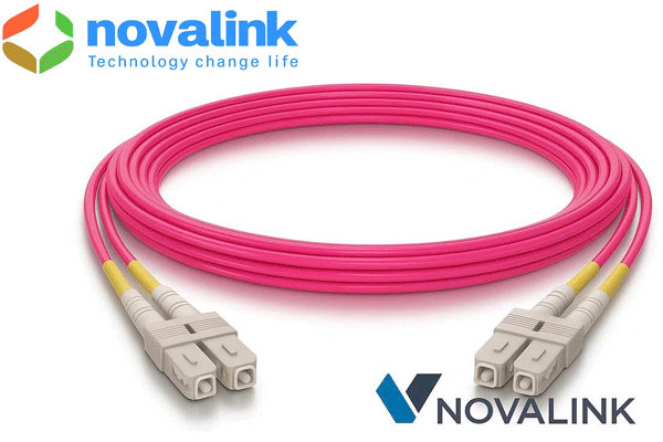 Dây nhẩy quang OM4  SC SC Multilmode duplex dài 15m chính hãng Novalink NV-61506A