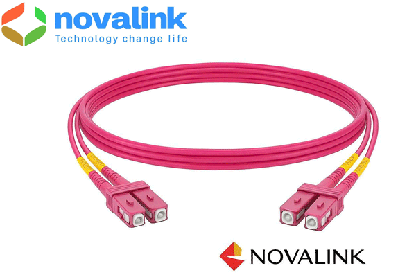 Dây nhảy quang OM4 SC SC dài 10m multil mode Duplex chính hãng Novalink NV-61505A