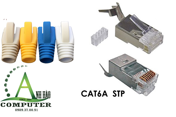 Đầu bấm mạng cat6a, đầu bấm mạng AMP cat6a 1 mảnh