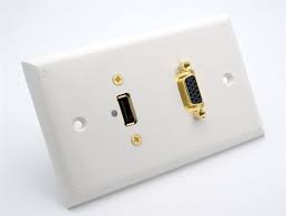 Bộ wallplate VGA+ USB hãng Panasonic lắp âm tường dây VGA, USB