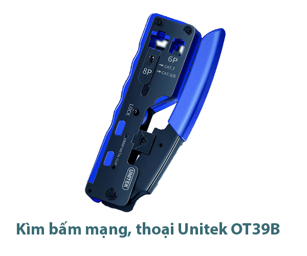 Kìm bấm mạng Rj45, RJ11 chính hãng Unitek mã OT39B siêu bền