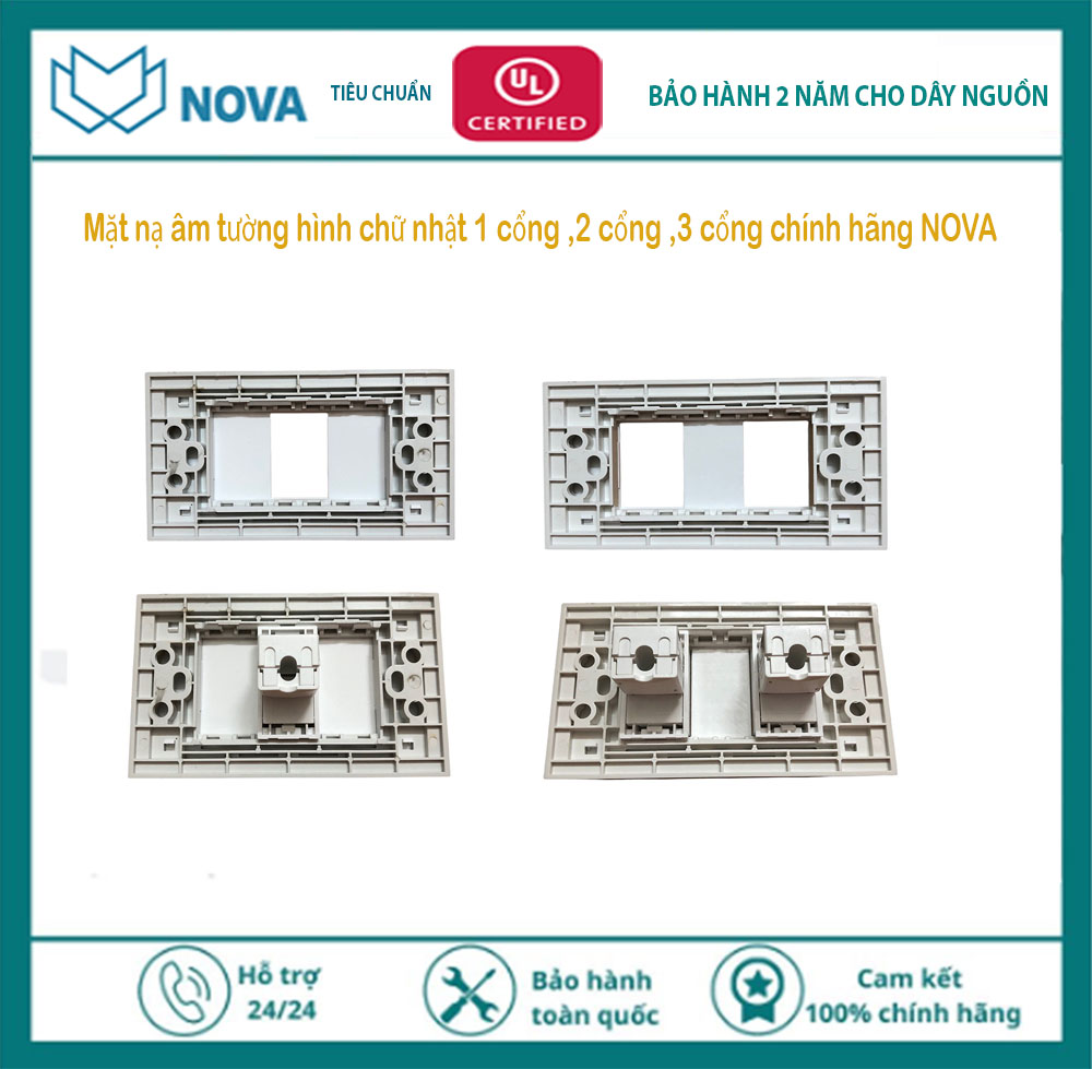 mặt 2 cổng . chính hãng NoVa  NV-21002 lắp được nhân mạng, thoại, hdmi, usb, audio...siêu sang trọng