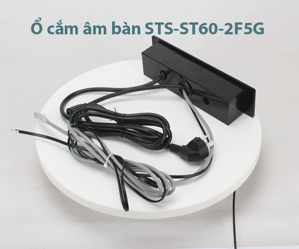 Ổ cắm âm bàn SinoAMigo cao cấp mã STS-ST60-2F5G sang trọng mầu đen