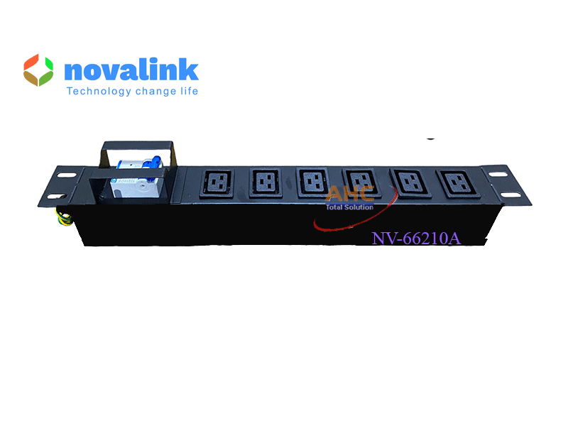 Thanh nguồn UPS 6 cổng chuẩn C19 cao cấp Novalink NV-66210A cao cấp lắp tủ rack