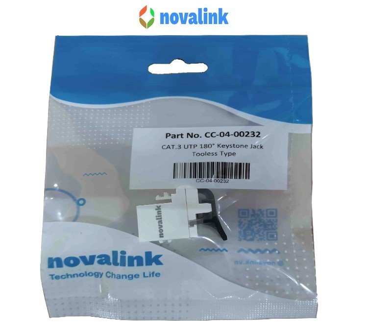 nhân điện thoại cat3  lắp âm tường Rj45 chính hãng Novalink mã CC-04-00232 cao cấp