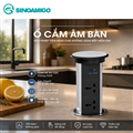Ổ Điện Âm Bàn Sinoamigo SMT-6S Màu Bạc - 2 Ổ Cắm Universal 16A, USB Type A+C, Sạc Không Dây, Mở Nắp Cảm Ứng