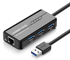 Bộ chia, bộ chuyển đổi USB 3.0  to Lan +3 cổng USB 3.0 hãng ugreen 20265