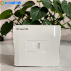 Bộ mặt mạng cat6  âm tường 1 cổng hình vuông Novalink NV-22001SW+ CC-04-00231 mầu trắng