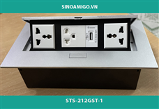 Bộ ổ cắm âm bàn điện nắp lật Sinoamigo mầu bạc modul rời STS_212-GST-1