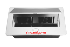 Bộ ổ cắm âm bàn đôi bằng kim loại chính hãng Sino amingo( in socket table ) STS201