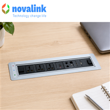 Bộ ổ cắm âm bàn xoay nhiều cao cấp nhiều ổ cắm NV-803E cao cấp chính hãng Novalink