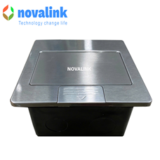 Bộ Ổ  cắm âm sàn điệ  inox lắp tối đa 3 modul  chính hãng NOVALINK mã NV-FS3S  cao cấp