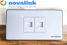 Bộ  ổ cắm mặt mạng 2 cổng RJ45 cat6 Chính hãng Novalink chuẩn gigabit