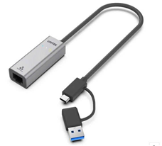 Cáp chuyển  đa năng từ USB/USB type C to lan tốc độ 1000 chính hãng Unitek Y-3465A