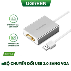 Cáp chuyển USB To VGA ugreen 40244 mầu bạc chính hãng