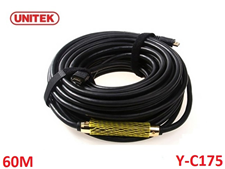 Cáp HDMI dài 60m có chíp khuếch đại+ nguồn USB chính hãng unitek Y-C175 cao cấp