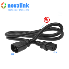 Dây nguồn C13, C14 lõi 3 x 1,31mm dài 1,8m đạt chuẩn UL Hãng Novalink mã NV-52004A  lõi đồng 100%