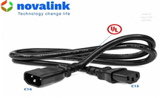 Dây nguồn C13, C14 lõi 3 x 1,5mm  hãng Novalink ,  dài 5m cao cấp chuẩn UL mã NV-53008B