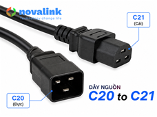 Dây nguồn server chuẩn C20, C21 lõi 3 x 2.08mm Novalink NV-56009A lõi đồng 100% dài 2m siêu tốt