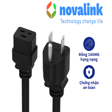 Dây nguồn UPS 1 đầu C19 1 đầu 3 chân dài 5m lõi đồng 3 x 2,08mm Novalink NV-54007A