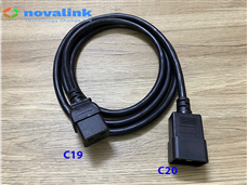 Dây nguồn UPS chuẩn C19, C20 dài 3m chính hãng Novalink NV-56013A lõi 3 x 2,08mm sợi đồng nguyên chất
