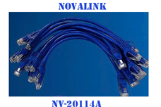 Dây nhảy cat6 Novalink dài 0.2m chính hãng Mã NV-20114A chuẩn gigabit, dây nhảy mầu xanh 20cm