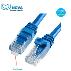 Dây nhảy cat6 Novalink dài 2m chính hãng tốc độ gigabit, băng thông 550Mhz NV-20104A