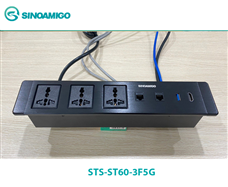 Hộp ổ cắm điện âm bàn cao cấp SInoAmigo STS-ST60-3F5G  nhỏ gọn