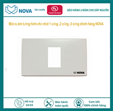 Mặt 1 cổng, mặt 1 cổng hình chữ nhật chính hãng Nova lắp mặt âm tường Nova NV-21001