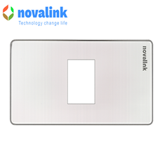 Mặt 1 cổng lắp âm tường hình chữ nhật Novalink lắp âm tường mầu trắng sứ mã NV-21001WS