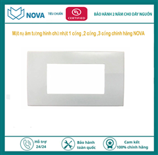 mặt wallplate 3 cổng lắp  âm tường cho nhân mạng, thoại, HDMI, VGA, USB ... chính hãng NOVA