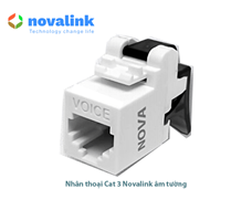 nhân điện thoại cat3  lắp âm tường Rj45 chính hãng Novalink mã CC-04-00232 cao cấp