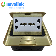 Ổ cắm âm sàn điện đa năng chất liệu Đồng chính hãng Novalink Mã NV-FS3B cao cấp