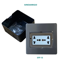Ổ cắm điện âm sàn nắp trượt Chính hãng SinoAmigo chất liệu Inox 304 cao cấp SFP-1