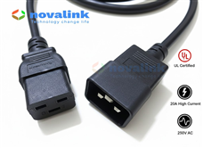 Sản xuất dây nguồn UPS chuẩn C19, C20 dài 3m Novalink  lõi 3 x 3.31mm2( 20 AWG) lõi đồng mã NV-56304A